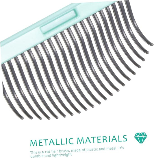 Cat Hair Comb Mint Green Pet Grooming Brush for Long and Hair Cats Gentle Shedding Removal Detangling Massage Tool Portable Lightweight Design