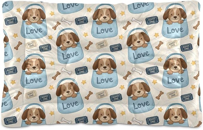 Dog Bed for Crate Washable Pet Sleep Pad, Dogs Kennel Mat with Non-Slip Bottom, Soft Fluffy Supplies Pet for Dogs and Cats (36x24 inch)