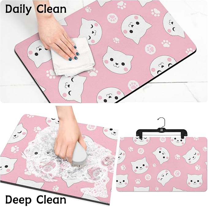 Dog Food Mats for Floors Absorbent, Non-Slip Quick Dry Dog Mat for Food and Water, Cat Pet Food Mat Pet Supplies