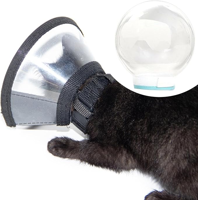 Cat Transparent Muzzle with Breathable Hood Ball for Aggressive Cat for Nail Trimming Grooming Breathable Hood