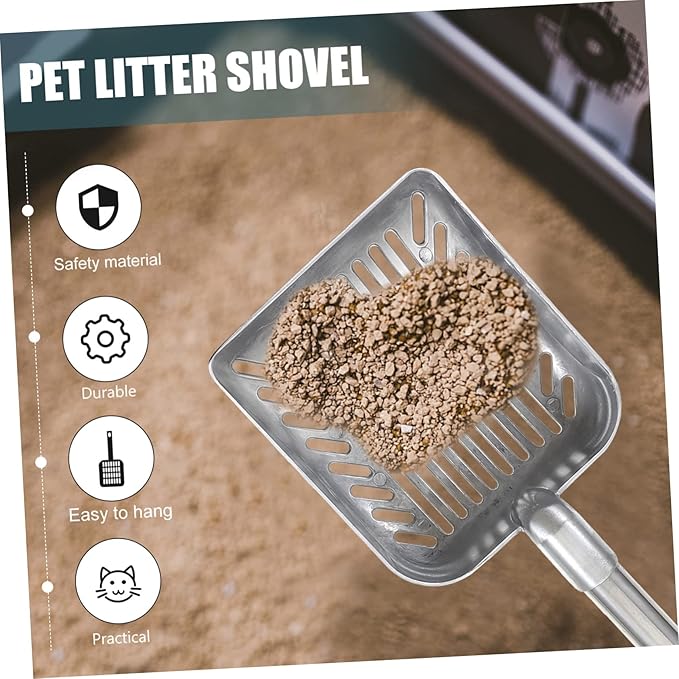 Detachable Cat Litter Scoop Handle Sturdy Poop Scooper for Easy Cleaning of Cat Waste Smooth Edges for Safe Use Practical Pet Supply Tool