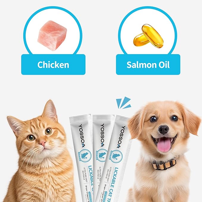 100tubes Cat Treat Snack Wet Lickable Squeeze Stick Lickable Treats Dogs & Cats Omg3 Squeezable Creamy Purée Cat Snack Chicken Lickables with Multivitamin pet Treats Healthy Grain-Free