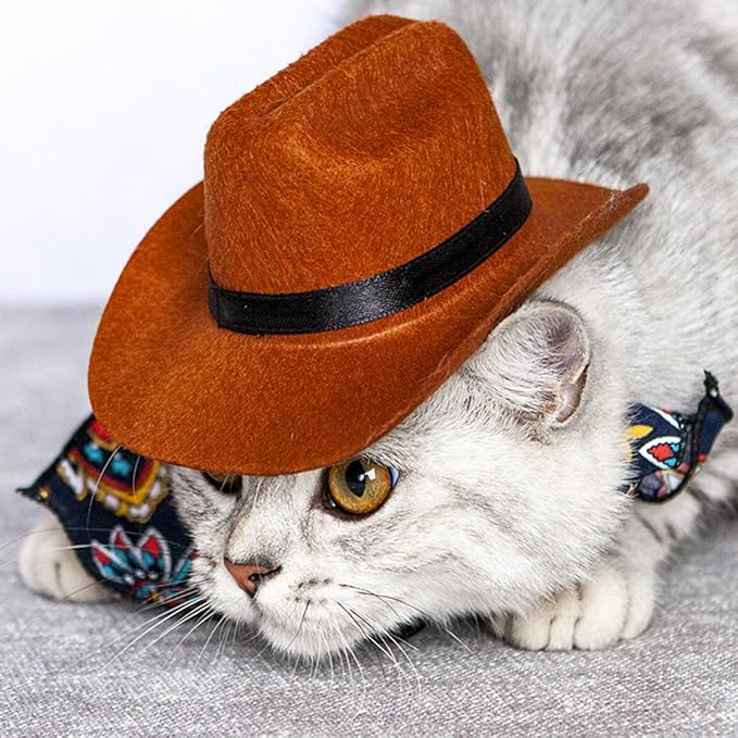 YARNOW Decorative Pet Hat Cat Hat Black Ribbon Plush Band M Size for Dog Party Supplies Pet Outfit Accessories