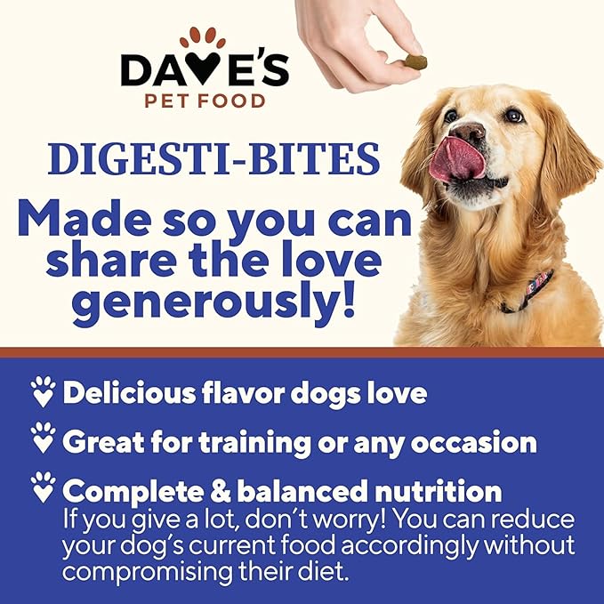 Dave’s Pet Food Digesti-Bites Easy to Digest Freeze Dried Beef and Beef Liver Dog Treats with Pumpkin Fiber & Probiotics, Complete & Balanced Nutritious, Freeze Dried Dog Food Topper, USA Made (12 oz)