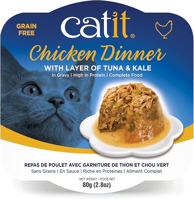 Catit Chicken Dinner with Tuna & Kale – Hydrating and Healthy Wet Cat Food for Cats of All Ages