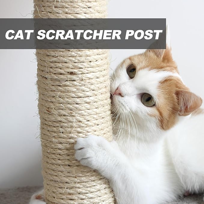 HEMOTON Wall-Mounted Cat Scratching Post and Cage Scratcher with Sisal Rope, 7×40cm Sturdy Climbing for Kittens and Indoor Cats