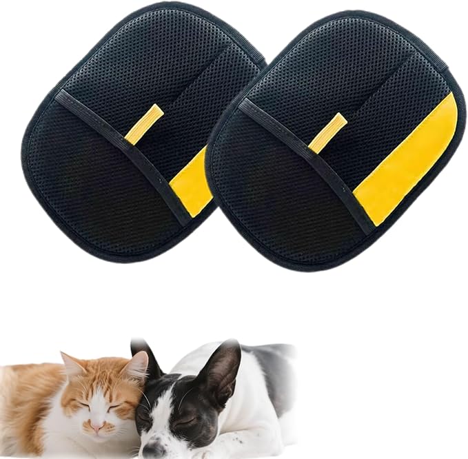 Pet Hair Removal Glove for Cats & Dogs, 2025 New Upgrade Cat Grooming Gloves, Reusable Double Sided Electrostatic Pet Hair Remover for Dogs Bathing for Couch, Furniture, Carpet (A-2 PCS)