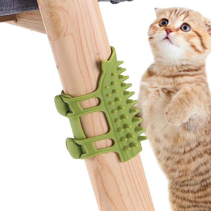 Cat Wall Brush - Selff Grooming Cat Brush, Adjustable Wall Corner Silicone Selff Scratcher | Cat Corner Brush, Portable Massage Brush, Soft Face Scratcher Brush for Dogs, Kittens, Puppies, Table Legs