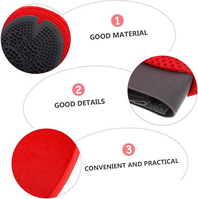 KESYOO Double Sided Pet Massage Glove Brush Gentle Grooming Tool for Efficient Pet Shower De Shedding Comfortable Padding Breathable Mesh for Easy Use