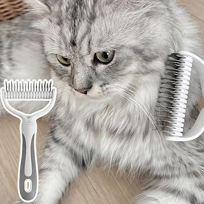 Double Side Pet Comb For Home Salon Use Effective Hair Removal Tool For Loose Hair And Undercoat Cats Grooming Tool Ergonomic Handle Brush
