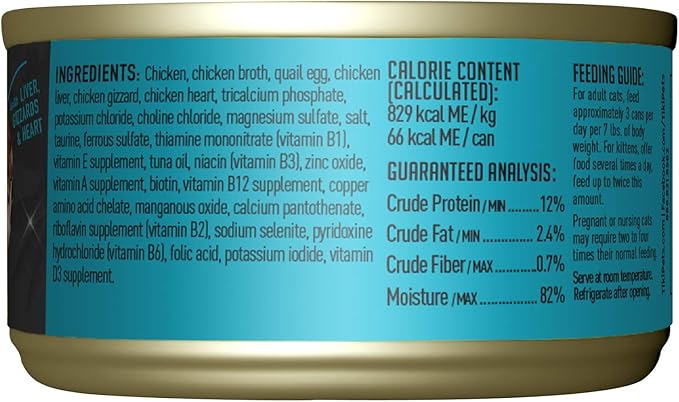 Tiki Cat After Dark,Chicken & Quail Egg,High-Protein and 100% Non-GMO Ingredients,Wet Cat Food for Adult Cats,2.8 oz. Can,(Pack of 24)