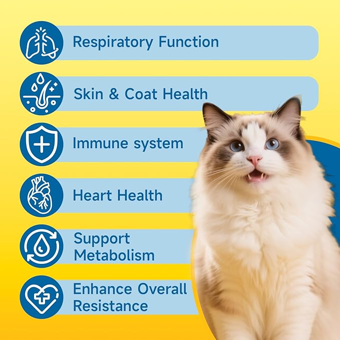 L-Lysine Supplement for Cats Immune Support, Cats Lysine Drops for Feline Respiratory, Sneezing, Runny Nose, Eye Function, Natural Strengthen Defenses-Natural Chicken Flavor, 2FL oz