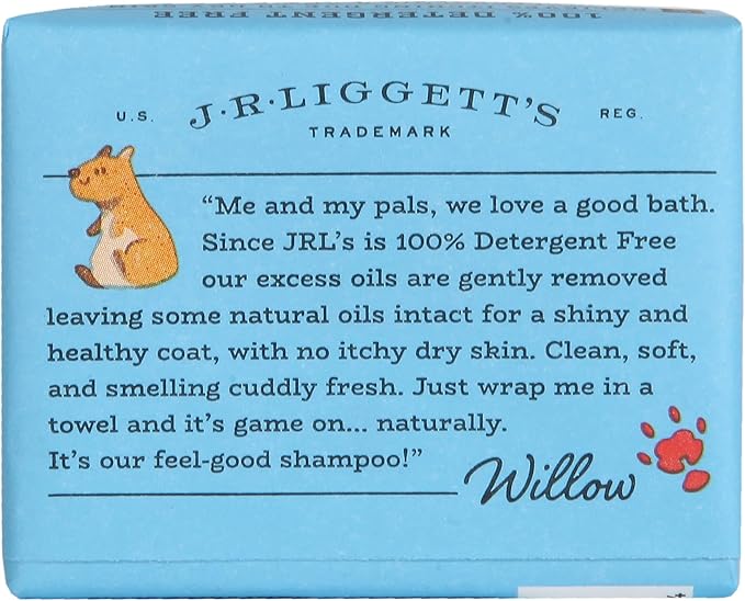 JR Liggett’s Natural Small Animal Shampoo Bar for Sensitive Skin - 100% Detergent Free, Non-GMO & Biodegradable - Tear-Free, Hypoallergenic Formula Soothes Dry Itchy Skin - 3.5 oz Bar