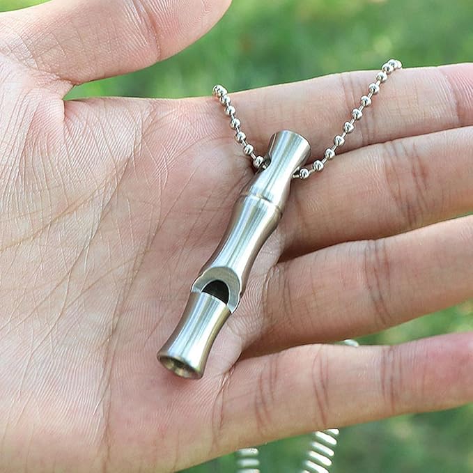Alasum Dog Training Whistle Silent Bark Control Stainless Steel with Hanging Chain Multipurpose Outdoor Camping Supply for Dogs and Pets