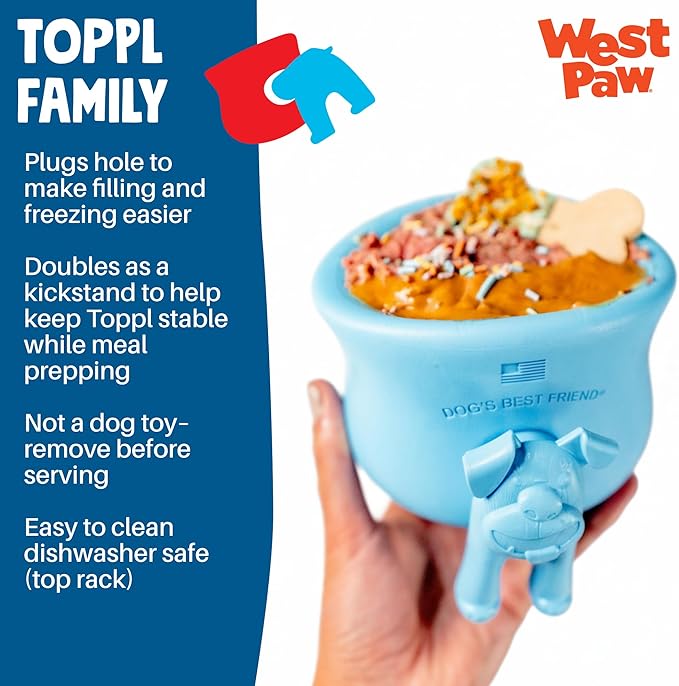 WEST PAW Toppl Stopper Insert Accessory for Toppl Dog Treat Toy – Keeps Toy Steady and Upright for Filling and Freezing, Mess-Free Treat Prep, Dishwasher Safe, Made in USA - Ruby/Bubblegum