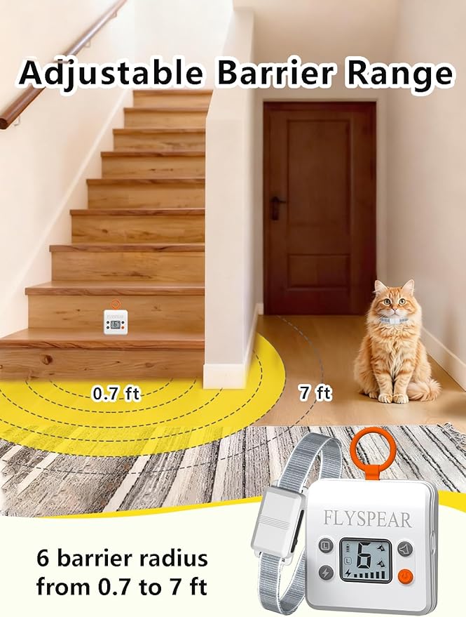 FLYSPEAR Extra Indoor Wireless Pet Barrier Transmitter, Transmitter Only,White