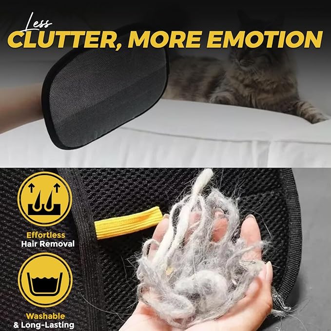 Pet Hair Removal Glove for Cats & Dogs, Reusable Magic Brush, Pet Hair Remover for Car Seat, Carpet, Couch, Magic Brush for Effortless