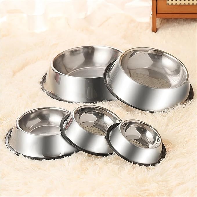 Stainless Steel Pet Dog Bowl Shape Pet Supplies Anti-Tipping Thickened Easy to Clean Non-Slip(540ml)