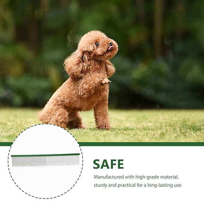 jojofuny Pet Grooming Comb for Dogs and Cats, Lightweight Wear-resistant Aluminum Dematting Comb, Portable Household Detangling Tool for Small Breed, Puppy, and Kitten Hair Care