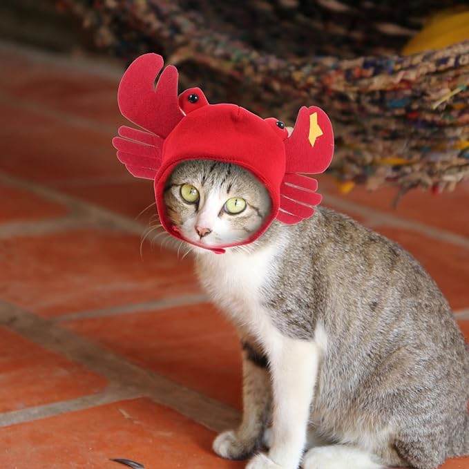 SOLUSTRE Dog Cosplay Hat Crab Shaped Pet Costume Headwear Decorative Headband for Dogs and Puppies Party Playing Supplies