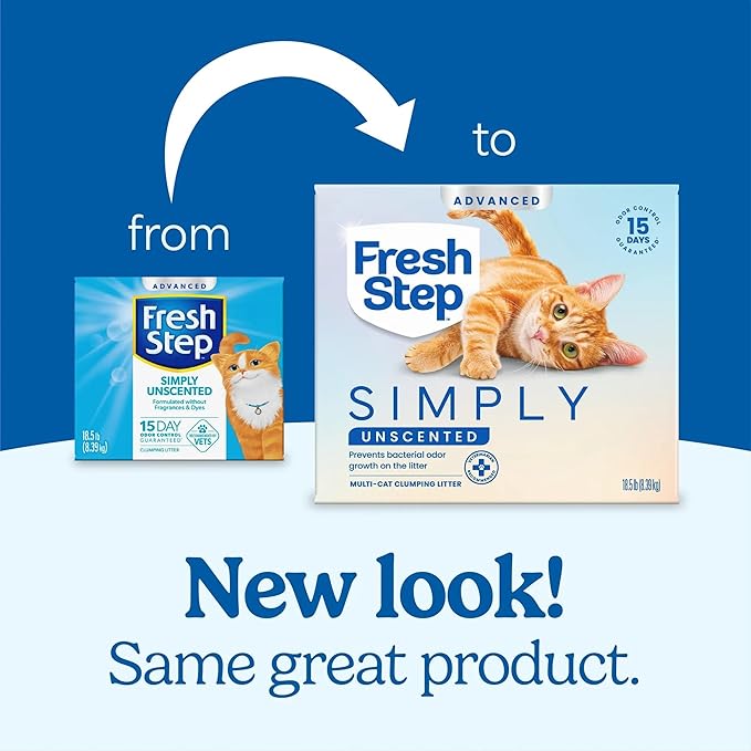 Fresh Step Clumping Cat Litter, Advanced, Simply Unscented, Extra Large, 37 Pounds total (2 Pack of 18.5lb Boxes) (Package May Vary)