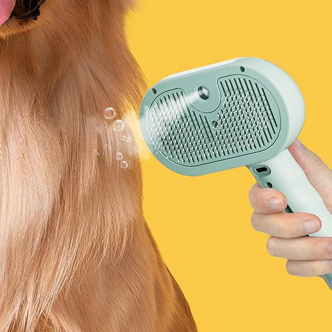 Dog Brush - 11.5x7x20cm Cat Steam Brush | Spritz Defur Comb | USB Rechargeable Cat Steaming Brushes | Self Cleaning Gentle Massage Spray Cleaning For Small Medium Animals With Release Button