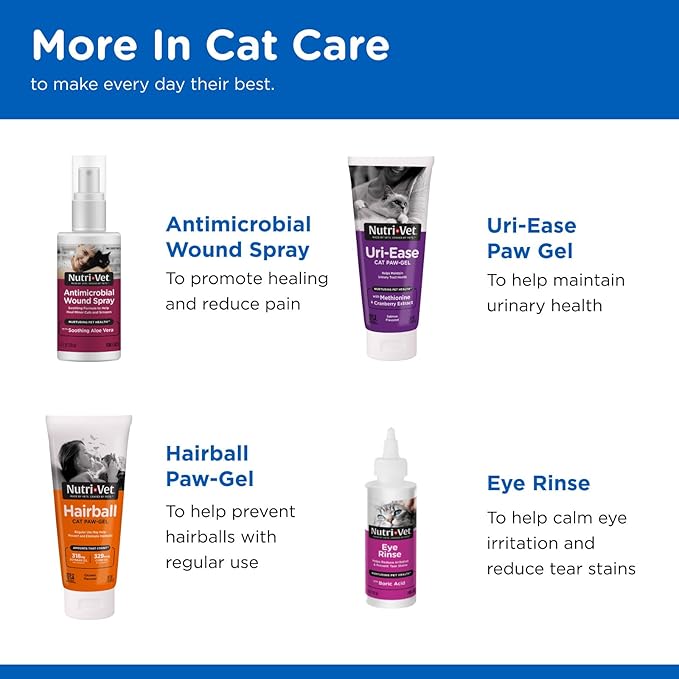 Nutri-Vet Multi-Vite Paw Gel for Cats, Daily Vitamin, Kitten Supplies, Immune Support, Cat Vitamin, Potent Antioxidants, Multi-Vitamin Paw Gel, Senior Feline Supplements, 3 oz