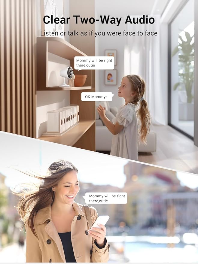 Rocktone 5G & 2.4G Indoor/Outdoor Security Camera for Home, Baby/Elder/Dog/Pet Camera with Phone App, WiFi Camera w/Spotlight Color Night Vision 2-Way Audio