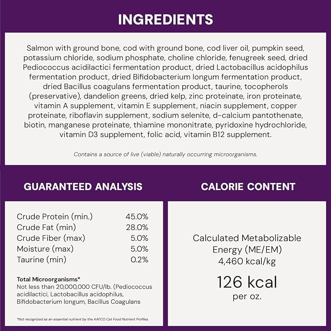 Stella & Chewy's Freeze-Dried Raw Cat Dinner Morsels - Premium Salmon & Cod Recipe with 98% Wild-Caught Fish & Organs - Natural Grain-Free Cat & Kitten Food - Made in USA - 18 oz (Pack of 2)