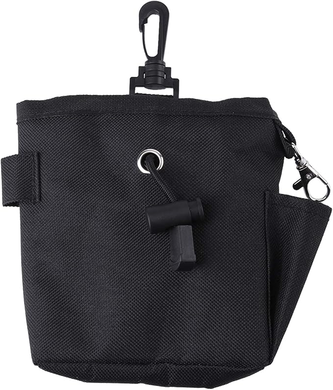 GLOGLOW Nan Pet Treat Bag, Polyester Material, Durable Dog Treat Training Pouch, 11x4x13cm, Ideal for Walking and Training Pets Dog Supplies (Black)