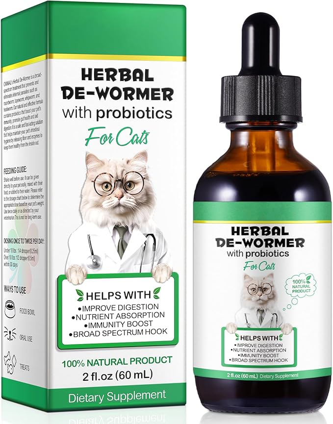 Specifically Formulated for Cats, Cat Broad Spectrum Supports, Naturally Sourced Ingredients, Gut Health, Easy-to-Absorb, Probiotics Supplement Drops for All Ages and Breeds