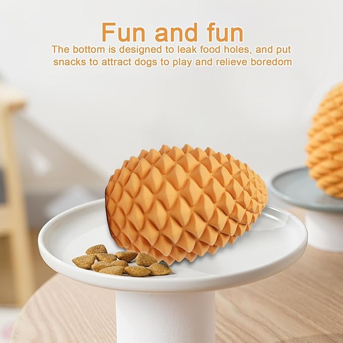 Treat Dispensing Dog Toys - Tough Rubber Chew Pine Cone, Bite-Resistant Pet Toy | Dogs Puppies Supplies for Treat Dispensing, Teeth Cleaning, Chewing, Playing Interactive Fun Training Toy