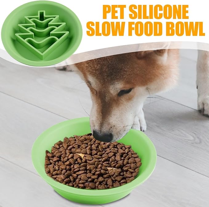 Slow Feeder Dog Bowl, Dog Feeder | Cute Christmas Theme Silicone Slow Feeder Dog Bowl | Pet Feeding Supplies, Dishes for Dogs