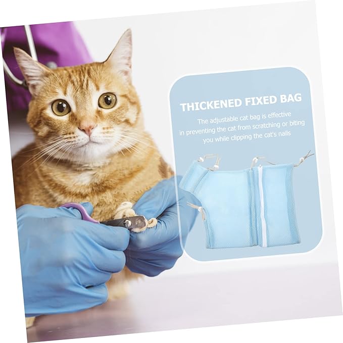 BESPORTBLE Cat Bathing Bag Breathable Mesh Cat Grooming Bag Adjustable Scratch-Resistant Design for Nail Trimming Suitable for Kittens and Puppies Accessory