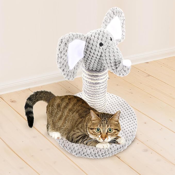 Cat Scratching Post Indoor Cats - 10.6" Tall Elephant Shape Scratching Post - Cat Claw Scratcher for Indoor Cats Sisal Rope Scratch Pad for Cat Training Climbing