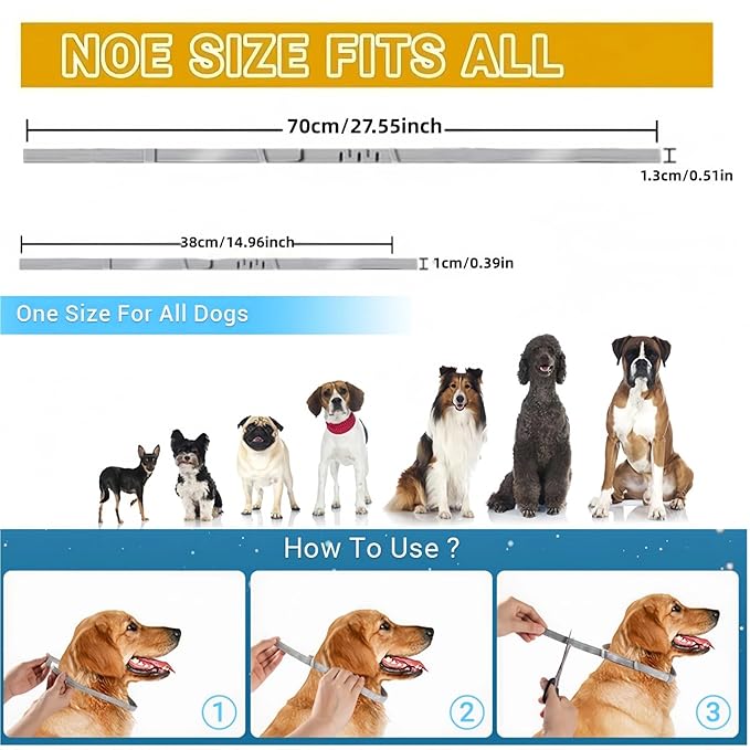 2pcs Adjustable Pet Collar For Dogs Cats,Soft Comfort Protective Neck Ring,Outdoor Pet Supplies For Small Medium Large Pets(70CM-Dog)