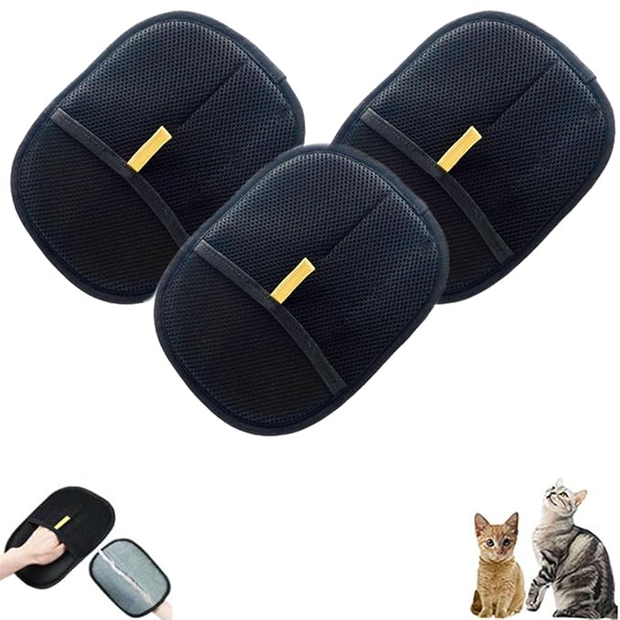Pet Grooming Glove, Pet Hair Remover Electrostatic Gloves, Reusable Double Sided Electrostatic Pet Hair Remover, for Cats & Dogs (3pcs)