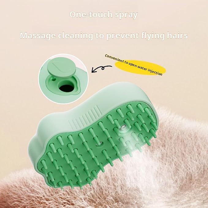 Talent Star Steamy Cat Brush, Pet Steam Brush Electric pet Spray Massage Comb Hair Removal Comb Massage Multifunctional Cat Grooming Brush for Dogs & Cats Tangled Loose Grooming Tool Supplies Green