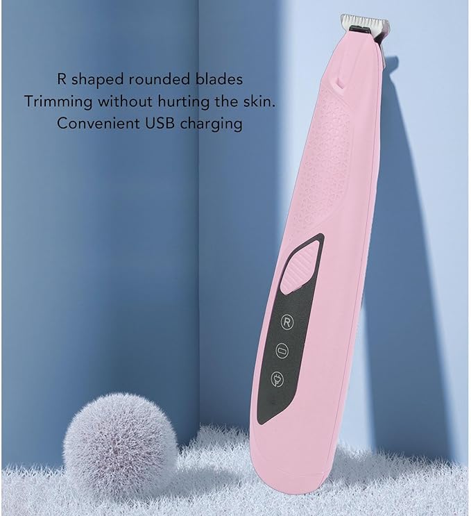 Pssopp Electric Cat Grooming Clippers, Electric Clippers Proof Body High Brightness LED Light Rechargeable Dog Trimmer for Small Area Hair Cat Grooming, (Pink)