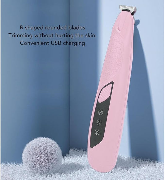 Pssopp Electric Cat Grooming Clippers, Electric Clippers Proof Body High Brightness LED Light Rechargeable Dog Trimmer for Small Area Hair Cat Grooming, (Pink)