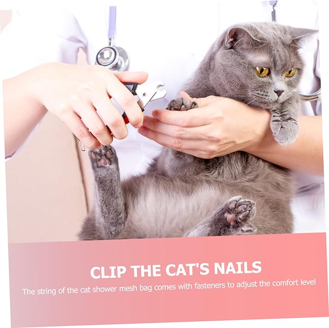 SUPVOX Cat Bathing Bag Adjustable Mesh Cat Wash Bag for Easy Grooming Nail Trimming for Stress Bathing and Drying