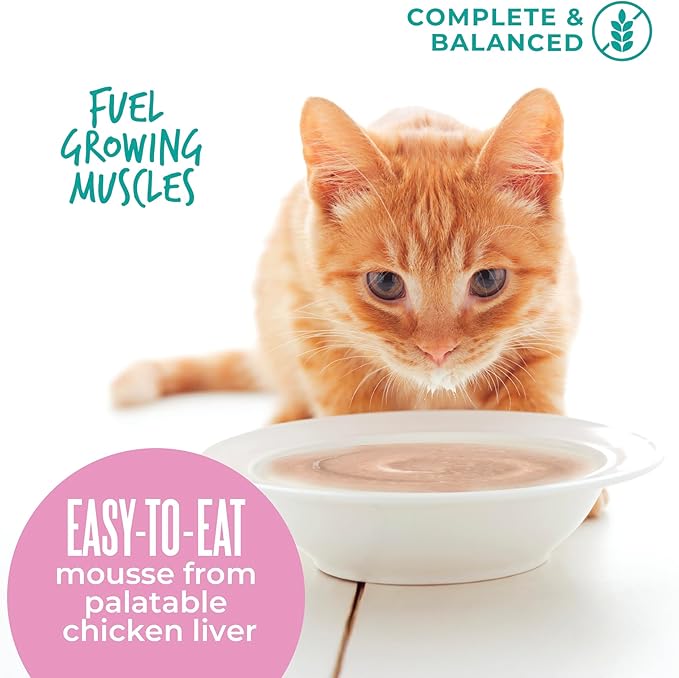 Tiki Cat Baby Mousse Wet Cat Food, Chicken, Tuna & Chicken Liver, 2.4 oz. Pouch (12 Count)