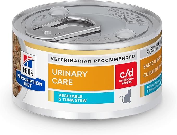 Hill's Prescription Diet c/d Multicare Stress Wet Cat Food, Vegetable & Tuna Stew, 2.9 oz. Cans, 24-Pack