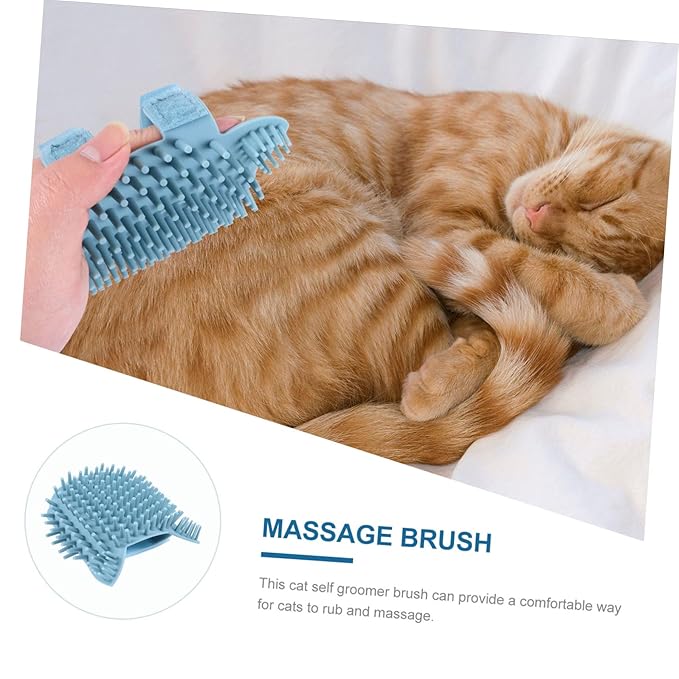 Toyvian Silicone Cat Massage Comb Grooming Brush for Corners Mild Friction Design for Gentle Massaging Easy to Soft Bristles for for Loose Hair Removal