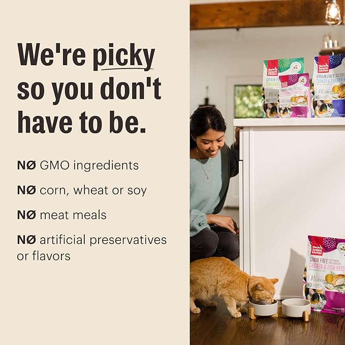 The Honest Kitchen Human Grade Whole Food Clusters Grain Free Turkey & Chicken Dry Cat Food, 1 lb Trial Pouch