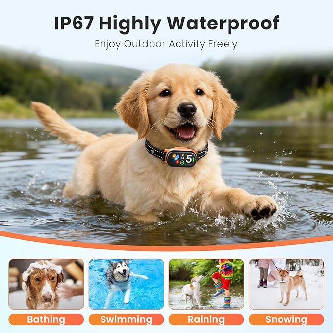 Upgraded Dog Bark Collar, NATGOVOD Smart Barking Collar with 5 Modes & 5 Adjustable Sensitivity & Bark Counter, Waterproof Automatic Shock Collar for Small Medium Large Dogs 10-120lbs
