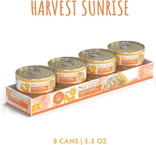 Soulistic Originals, Harvest Sunrise Chicken and Pumpkin Dinner in Gravy, 5.5oz Can, Pack of 8