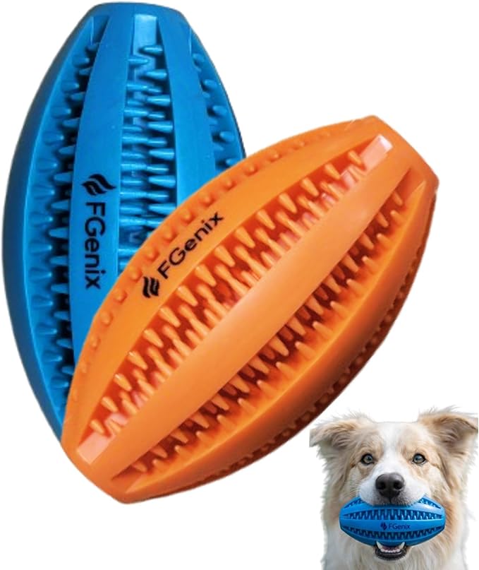 Heavy Duty Dog Ball Toy for Strong Chewers, Natural Rubber Fetch & Chew Balls, Pack of 2 for Large & Medium Dogs