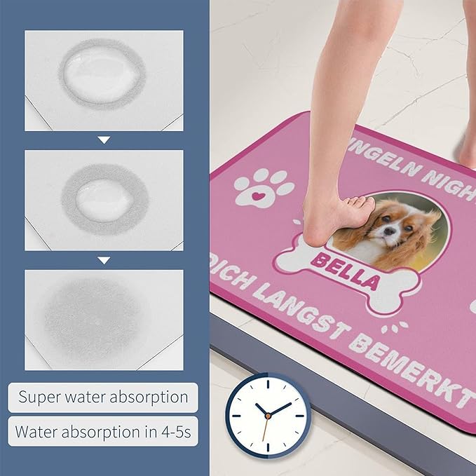 Generic Personalized Pink Welcome Doormat, Custom Funnychore Cat, Dog & Pet Mat - Kitchen, Bathroom, Picnic, Camping, Onesize - Style-4