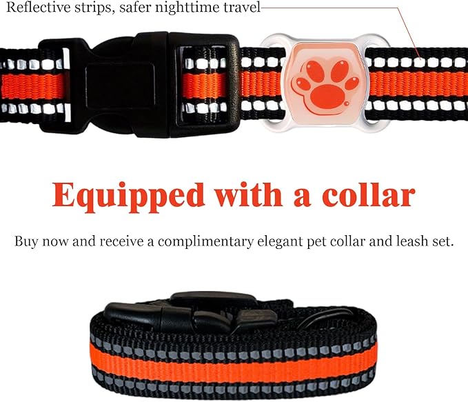 Pet GPS Tracker for Dogs & Cats - No Monthly Fee/Subscription, Free Pet Collar Included | Waterproof, Anti-Lost, Real-Time Tracking Collar | 365-Day Long Battery Life | Compatible with iOS & Android